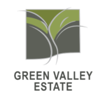 Green Valley Estate full logo with icon and wordmark in green and grey