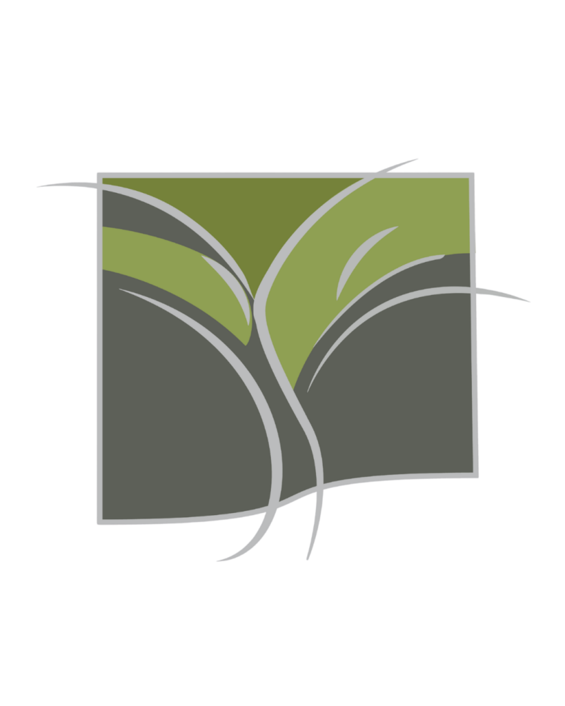 Green Valley Estate logo with green and grey abstract leaf design